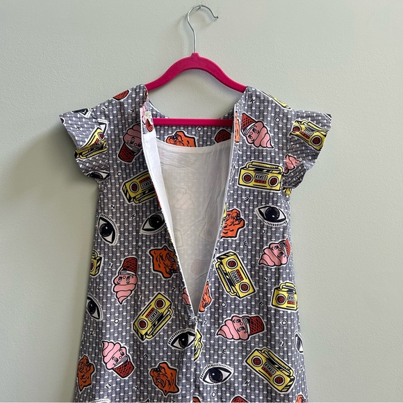 Kenzo Multicolor Girls’ Graphic Short Sleeve Dress, Size 8A - Picture 8 of 11